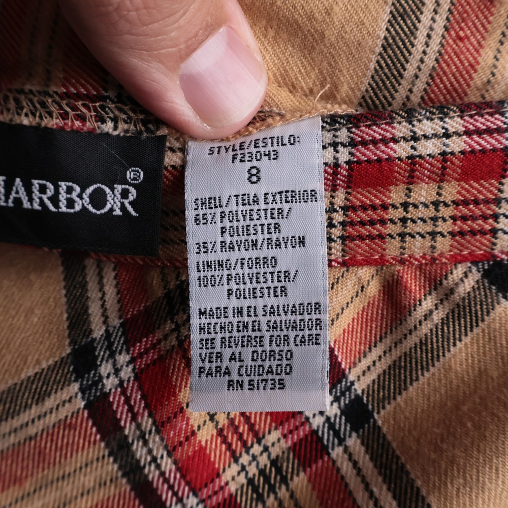 Vintage Tan Brown Red Plaid Midi A Line Skirt 90s Fall Academia Preppy 8 Retro - Picture 4 of 9